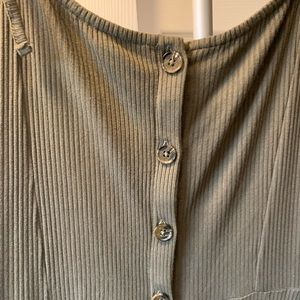 TOPSHOP green button up dress